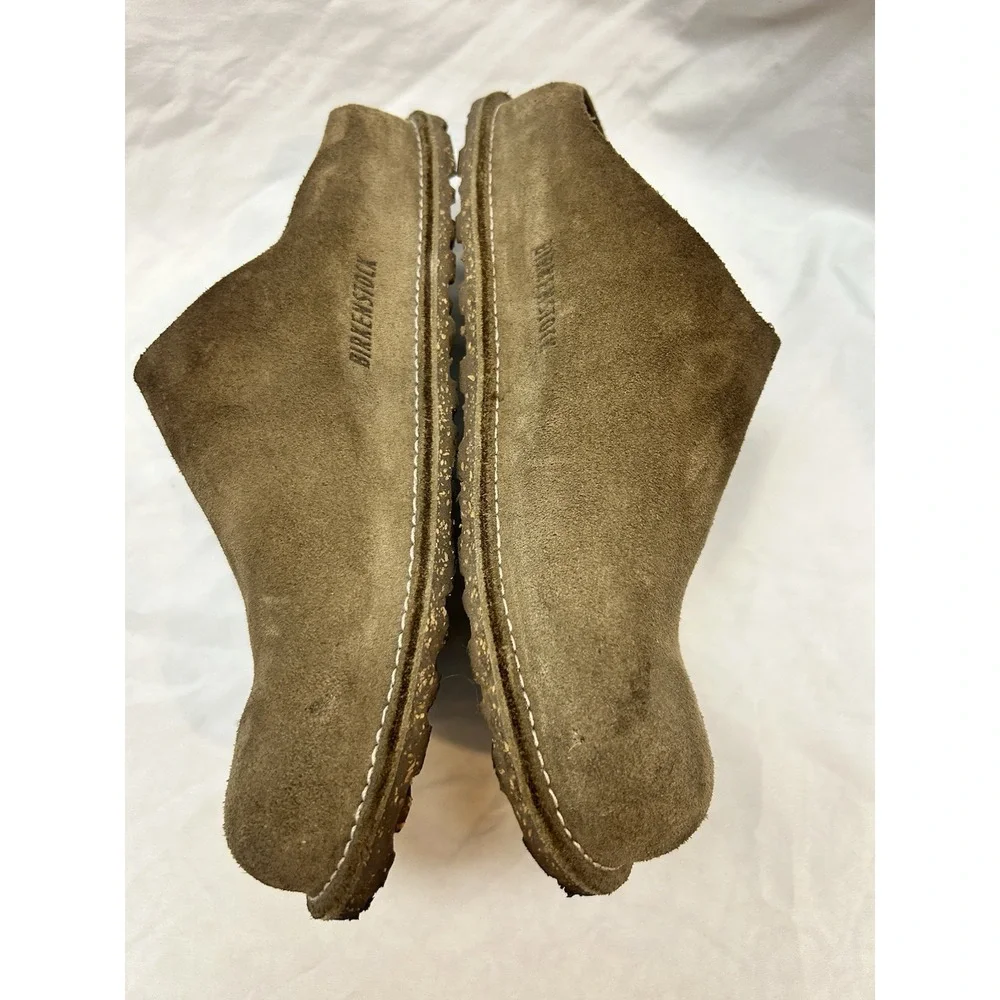 Birkenstock Zermatt 39 L8 M6 Slide Suede Leather Sandals Clogs Tan Hippie Boho